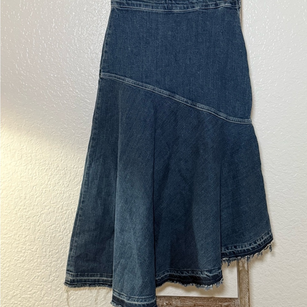 Zara Dark Blue Asymmetrical Denim Skirt